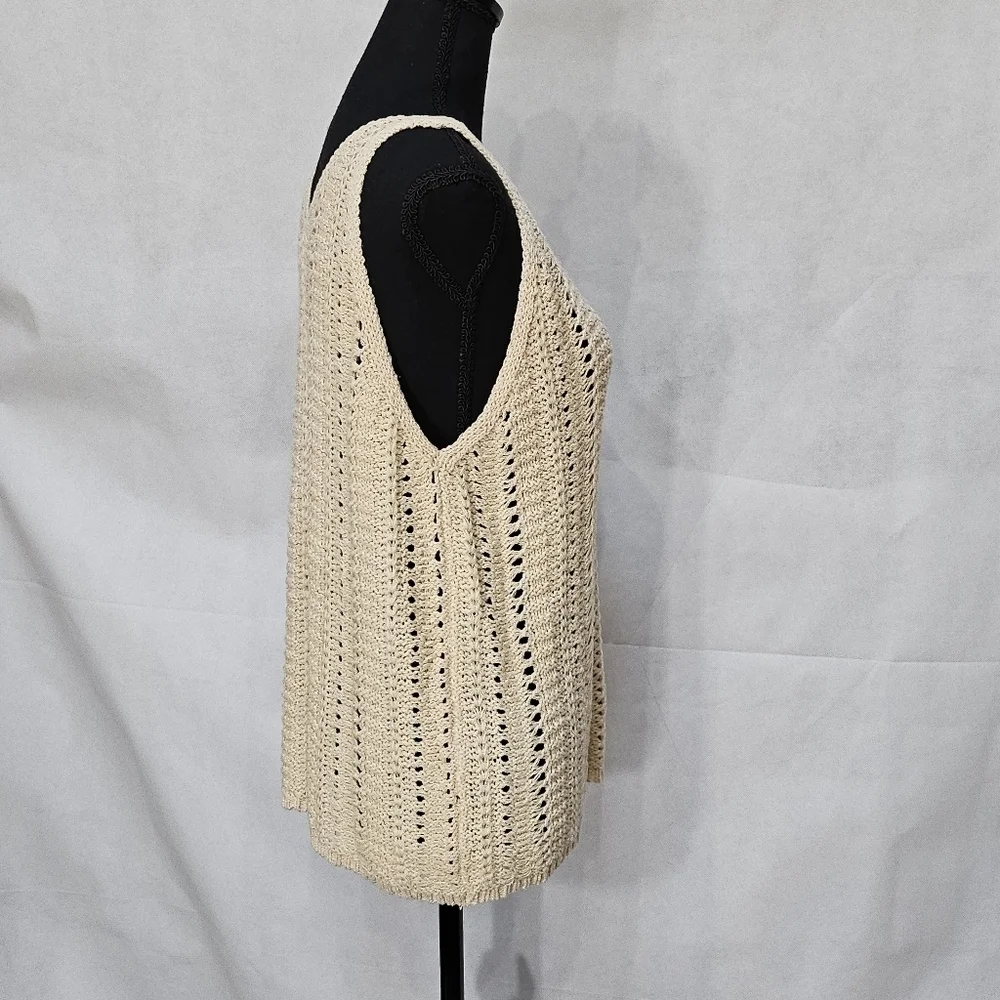 Universal Thread Cream Open Knit Sweater 53% Acrylic 31% Cotton 16% Nylon Sz XL